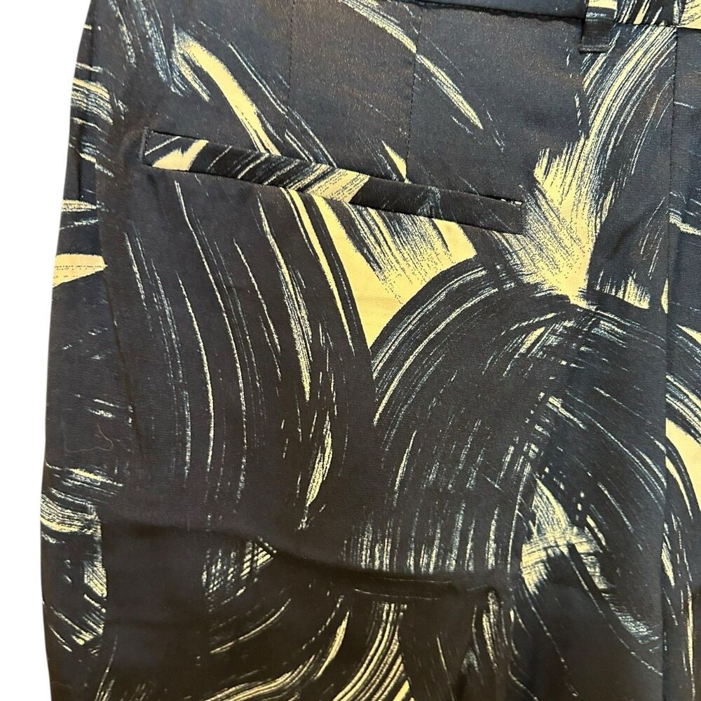 Banana Republic Brush Stroke Print Blue Relaxed Trouser Wide Leg Pants Sz 8 NWT - Picture 10 of 13